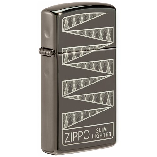 Коллекционная оригинальная бензиновая зажигалка ZIPPO Slim® 49709 65th Anniversary Collectible с покрытием Black Ice ® фото