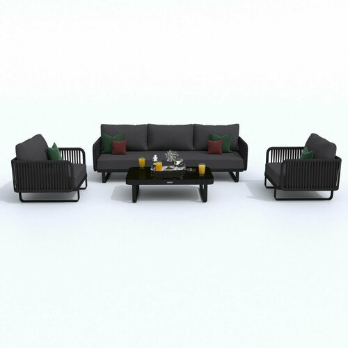 Лаунж зона Ideal Patio BELLISA с трехместным диваном Антрацит фото