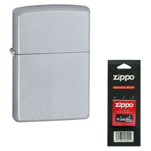 Набор Зажигалка ZIPPO Classic Satin Chrome + запасной фитиль фото