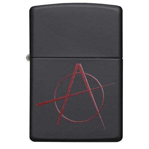 Оригинальная бензиновая зажигалка ZIPPO 20842 Anarchy Symbol с покрытием Black Matte - Символ Анархии фото