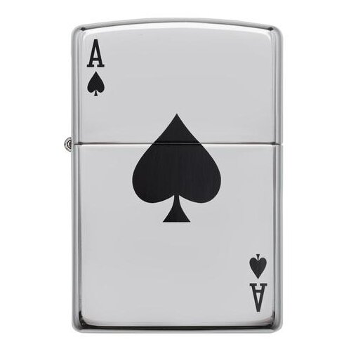 Оригинальная бензиновая зажигалка ZIPPO 24011 Lucky Ace с покрытием High Polish Chrome - Счастливый Туз фото