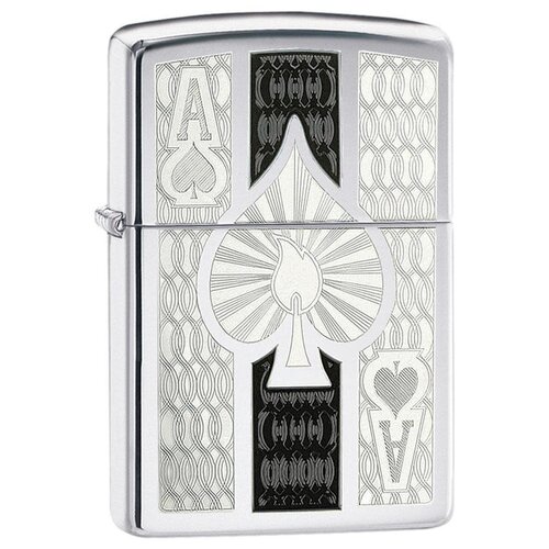 Оригинальная бензиновая зажигалка ZIPPO 24196 Ace с покрытием High Polish Chrome - Туз фото