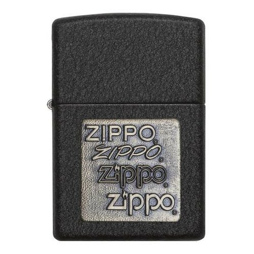 Оригинальная бензиновая зажигалка ZIPPO 362 ZIPPO Logo с покрытием Black Crackle™ фото