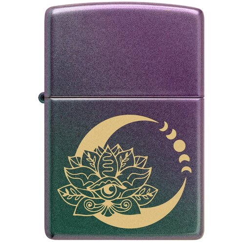 Оригинальная бензиновая зажигалка ZIPPO Classic 48587 Lotus Moon с покрытием Iridescent - Луна и лотос фото