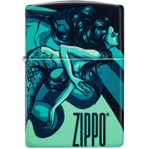 Оригинальная бензиновая зажигалка ZIPPO Classic 48605 Mermaid Design с покрытием 540 Matte - Русалка фото