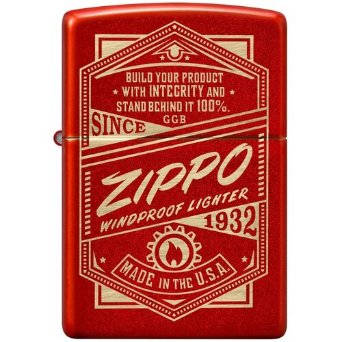 Оригинальная бензиновая зажигалка ZIPPO Classic 48620 с покрытием Metallic Red - ZIPPO фото