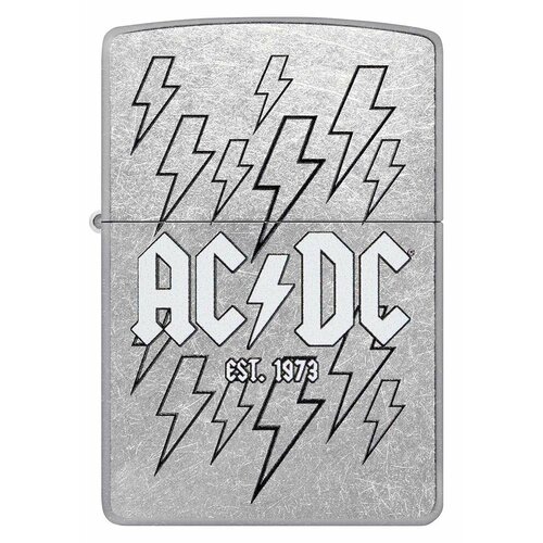 Оригинальная бензиновая зажигалка ZIPPO Classic 48641 AC/DC с покрытием Street Chrome - группа AC/DC фото