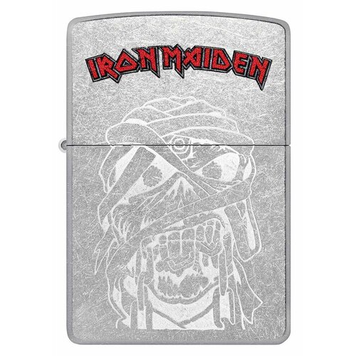 Оригинальная бензиновая зажигалка ZIPPO Classic 48667 Iron Maiden с покрытием Street Chrome - группа Iron Maiden фото