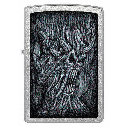 Оригинальная бензиновая зажигалка ZIPPO Classic 48681 Evil Tree с покрытием Street Chrome - Злое дерево фото