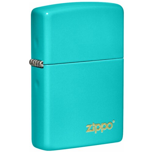 Оригинальная бензиновая зажигалка ZIPPO Classic 49454ZL ZIPPO Logo с покрытием Flat Turquoise фото