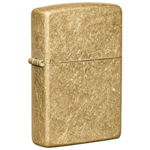 Оригинальная бензиновая зажигалка ZIPPO Classic 49477 с покрытием Tumbled Brass фото