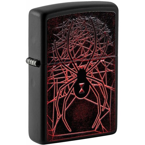 Оригинальная бензиновая зажигалка ZIPPO Classic 49791 Spider Design с покрытием Black Matte - Паук фото