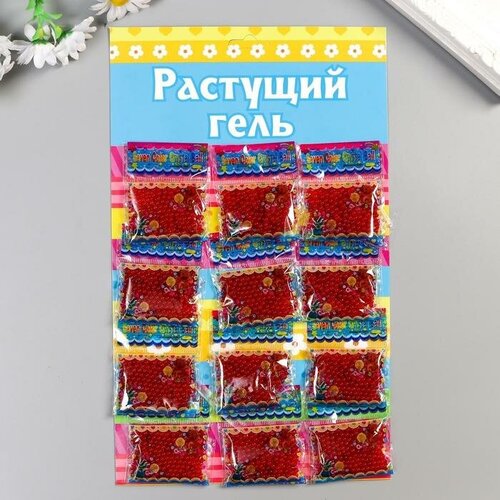 Растущий гель однотонный "Бордовый" набор 12 пакетов на блистере 5 гр 28х17 см фото