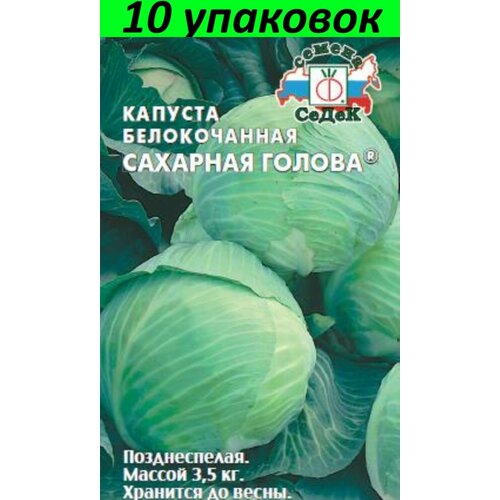 Семена Капуста белокочанная Сахарная голова 10уп по 0.5г (Седек) фото