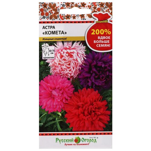 Семена Русский Огород 200% Астра Комета смесь 0.5 г фото