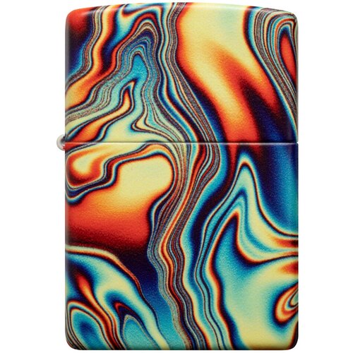 Светящаяся оригинальная бензиновая зажигалка ZIPPO Classic 48612 Colorful Swirl с покрытием Glow In The Dark Green - Красочный вихрь фото