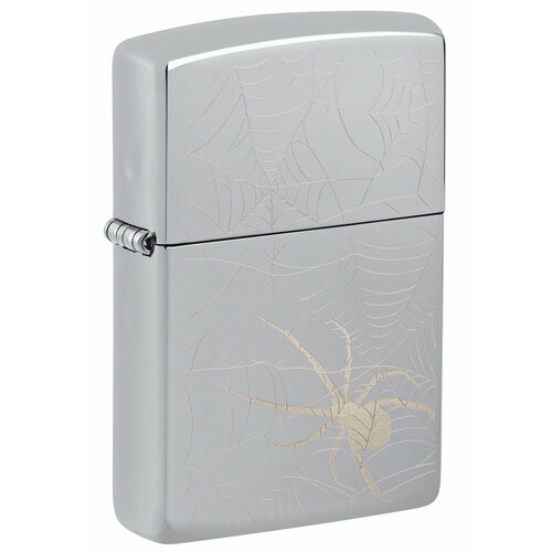 Зажигалка кремниевая "Spider Design" с покрытием High Polish Chrome