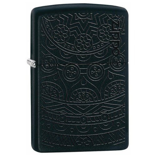 Зажигалка Zippo 29989 бензиновая Tone on Tone Design Black Matte фото