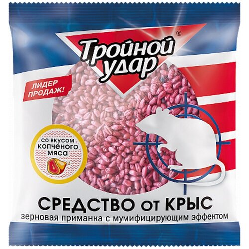 Зерновая приманка от крыс "Домовой Прошка. Тройной удар"